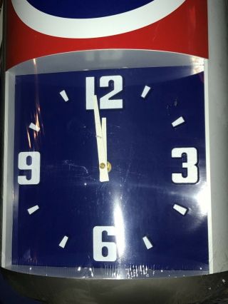 VINTAGE PEPSI CAN WALL CLOCK FACTORY WITH BOX & PAPERS NOS RARE 3