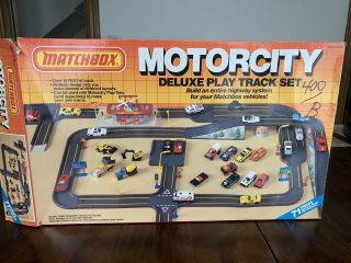 Vintage Matchbox Motorcity Deluxe Play Track Set Year 1987 INCREDIBLE 7