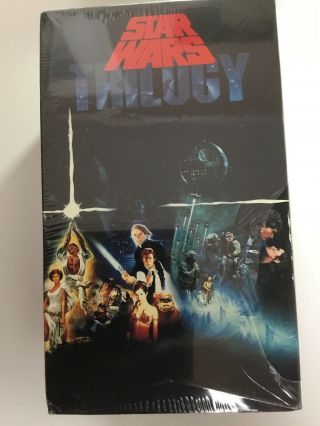 Star Wars Trilogy Vhs Box Set 1988 Vintage Vhs’s In Plastic - Cbs/fox