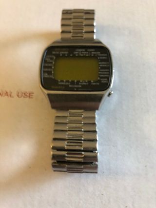 1977 Seiko Pan Am M158 5000 Lc Quartz Lcd Digital Watch Rare Needs Battery