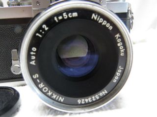 Nikon F 35mm FILM SLR camera w/ RARE F Series Nikkor - S 1:2 f=5cm Lens 2