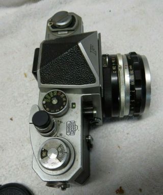 Nikon F 35mm FILM SLR camera w/ RARE F Series Nikkor - S 1:2 f=5cm Lens 3