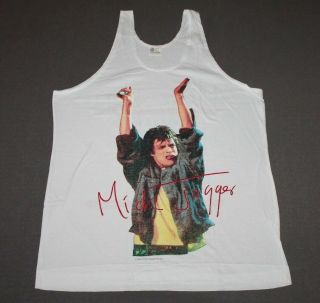 M Nos Vtg 80s 1988 Mick Jagger Australia Tour Tank Top T Shirt Rolling Stones