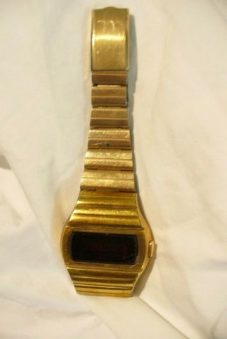 Hamilton Vintage Led Watch Gold Plated Not For Repair Or Parts