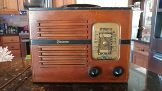 Antique Emerson Radio & Phono Corp Tube Radio Wooden Vintage Collectible