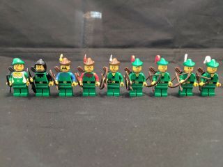 Lego Castle Forestmen (x9) With Bows,  Vintage