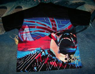 Vintage Pink Floyd The Wall Screaming Face Hammers Dragonfly Button Shirt Sz M