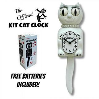 White Lady Kit Cat Clock 15.  5 " Battery Made In Usa Official Kit - Cat Klock