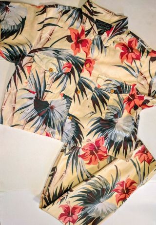Vintage Ralph Lauren Country Capri 12 S/s Button Up M Hawaiian Floral Set Rare