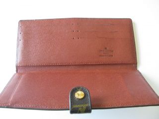 Authentic Vintage Louis Vuitton Long Bi Fold Wallet Brown LV Monogram 4