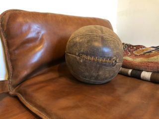 Vintage Antique Leather Stitched Medicine Ball Memorabilia 8 Pounds