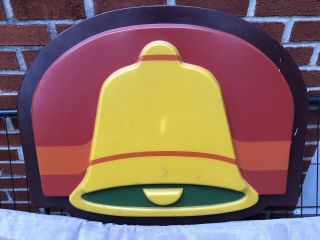 Vintage 80’s Logo Taco Bell Restaurant Commercial Store Sign 33” X 26” X 3”