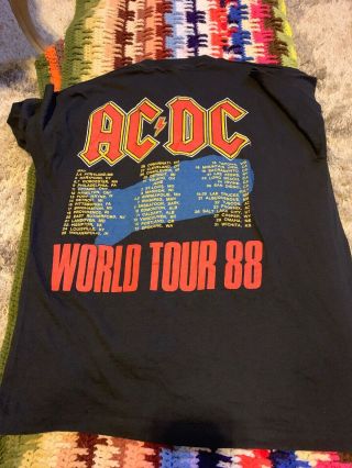 Vintage 1988 AC/DC Heat Seeker World Tour Shirt XL Large Angus Young 4