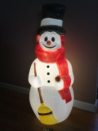 Vintage Lighted Empire Plastic Blow Mold 40 " Frosty Snowman Blowmold Rare