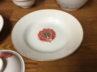 5 Vtg.  Tatung Taiwan China Red w/Gold Trim Serving Bowls (2529) 3
