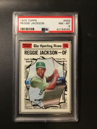 1970 Topps Reggie Jackson All Star 459 Psa 8 Nm - Mt Rare