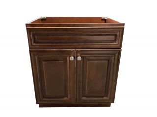 Single Maple Walnut Bathroom Vanity Base Cabinet Solid Wood 24 " 30 " 36 "