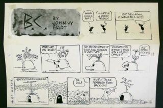 Rare B.  C.  Sunday Comic Strip By Johnny Hart 1983 Plus Color Guide