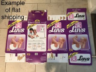 Vintage 1981 Luvs Large 20 - 32 Pounds 64 Count Diapers Empty Box. 5