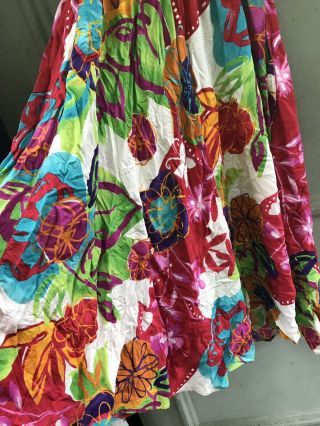 Vtg Jams World Rare Painterly Floral Sleeveless M Tropical Summer Sun Dress N/R 6