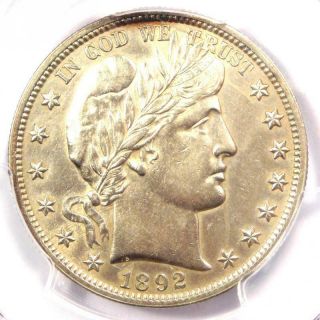 1892 Barber Half Dollar 50c - Pcgs Au Details - Rare Date - Certified Coin