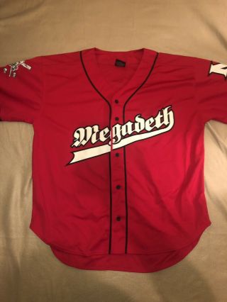 Vintage Megadeth Rare Sewn Baseball Style Jersey Men Xl