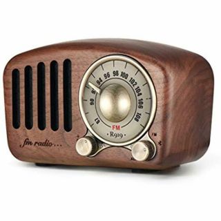 Vintage Portable Bluetooth Speakers Radio Retro Speaker - Walnut Wooden Fm With