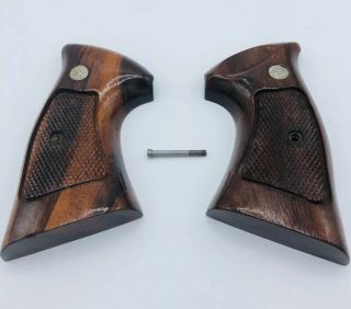 Vintage Smith & Wesson N Frame Take Off Pistol Gun Grips Diamond Square Butt
