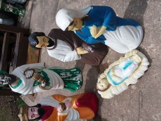 Empire Blowmold 10 pc.  Nativity Set (Light Up) Outdoor Plastic Vintage Christmas 2