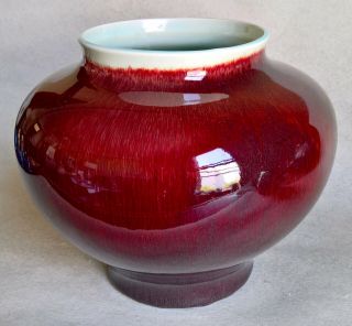 Vintage “catalina Pottery / Gladding Mcbean” Oxblood Vase – Sang D’beouf