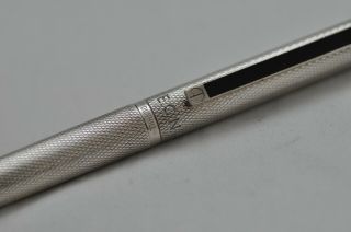 Lovely Rare Vintage Alfred Dunhill Fountain Pen Silver Patterned Barrel & Cap 5