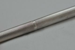 Lovely Rare Vintage Alfred Dunhill Fountain Pen Silver Patterned Barrel & Cap 6