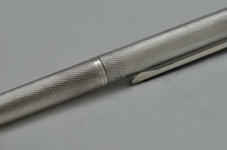 Lovely Rare Vintage Alfred Dunhill Fountain Pen Silver Patterned Barrel & Cap 7