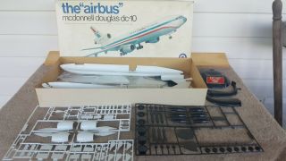 Vintage Entex 1:100 Kit 8455 Mcdonnell Douglas Dc - 10 " Airbus " Model Airplane