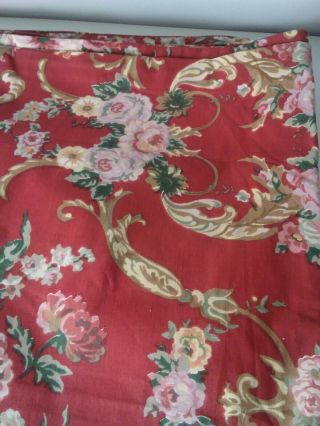 Vintage Ralph Lauren Duvet Cover Danielle Marseilles Size Queen Red Pink Floral 3