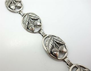 Estate Found Vintage Sterling Silver Danecraft Acorn Panel Bracelet