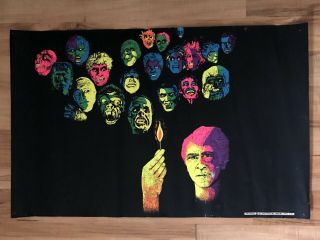 The Match Black Light 1971 Vintage Poster (caveman) 33x21