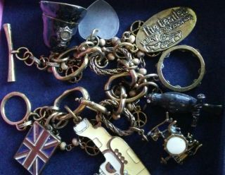 VTG RARE The Beatles Lucky Brand YELLOW SUBMARINE Collectible Charm Bracelet 3