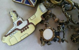 VTG RARE The Beatles Lucky Brand YELLOW SUBMARINE Collectible Charm Bracelet 5