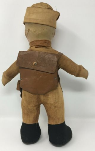 Vintage Army Soldier Boy Doll WWI Composition Head Cloth Body Antique 15 
