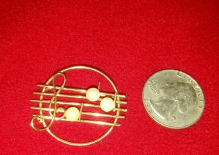 Vintage 14k Yellow Gold And Pearl Brooch Pin Scrap 5grams 4