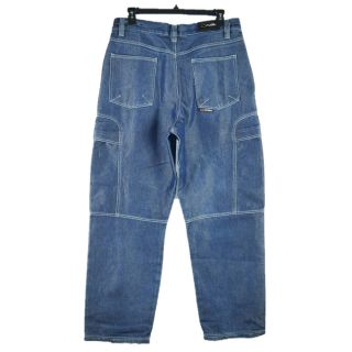 VTG Fubu Loose Baggy Fit Metallic Blue Jeans Mens Sz 36x34 Hip Hop 90 ' s Rare 2