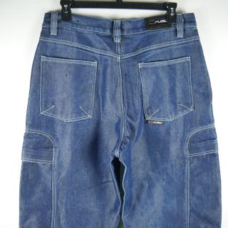 VTG Fubu Loose Baggy Fit Metallic Blue Jeans Mens Sz 36x34 Hip Hop 90 ' s Rare 4