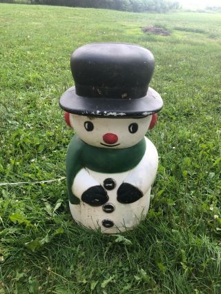 Vintage Snowman 28 Inches Blow Mold Holiday Christmas Yard Decor