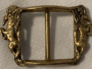 Vintage Carl Tasha 1978 Rearing Horses Belt Buckle