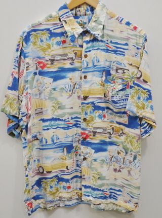 Vintage The Beach Boys Reyn Spooner Hawaiian Shirt S/s Button Front Mens Large
