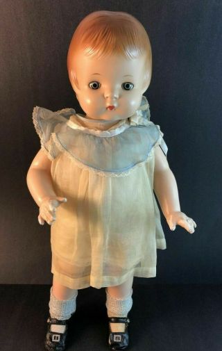 Vintage Composition Effanbee Patsy Ann 19 " Doll Blue Eyes