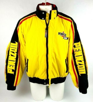 Vtg Pennzoil Racing Jacket Men Extra Large Swingster Racer Yellow Authentic Rk