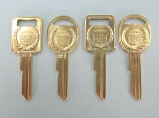 Vintage Cadillac Matte Yellow Gold Plated 4 Keys Case A/b 1967 1971 1975 1979
