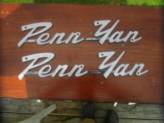 Vintage Pair Penn Yan Emblems Pennyan Boat Yacht 15 " Long